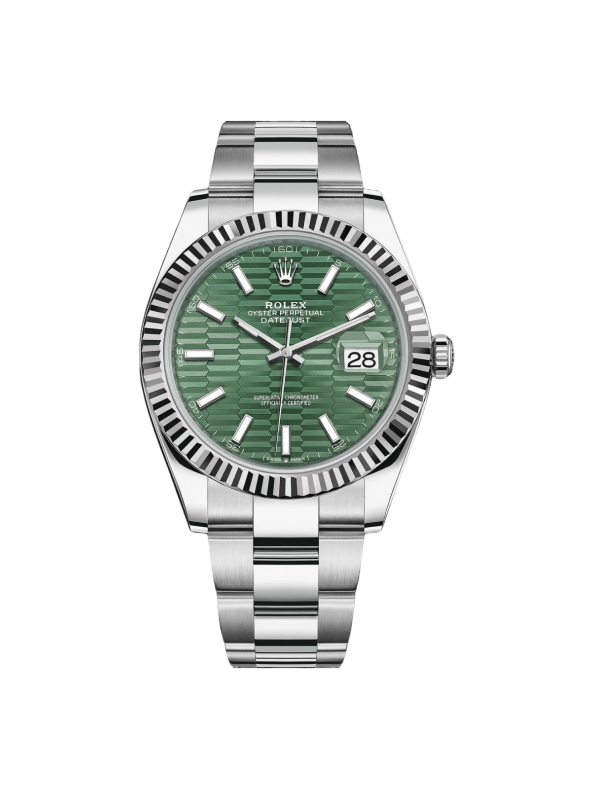 【Free Shipping】【Super Clone】RLX  Datejust 41mm 126334 Mint Green Fluted Motif Dial Oyster Bracelet