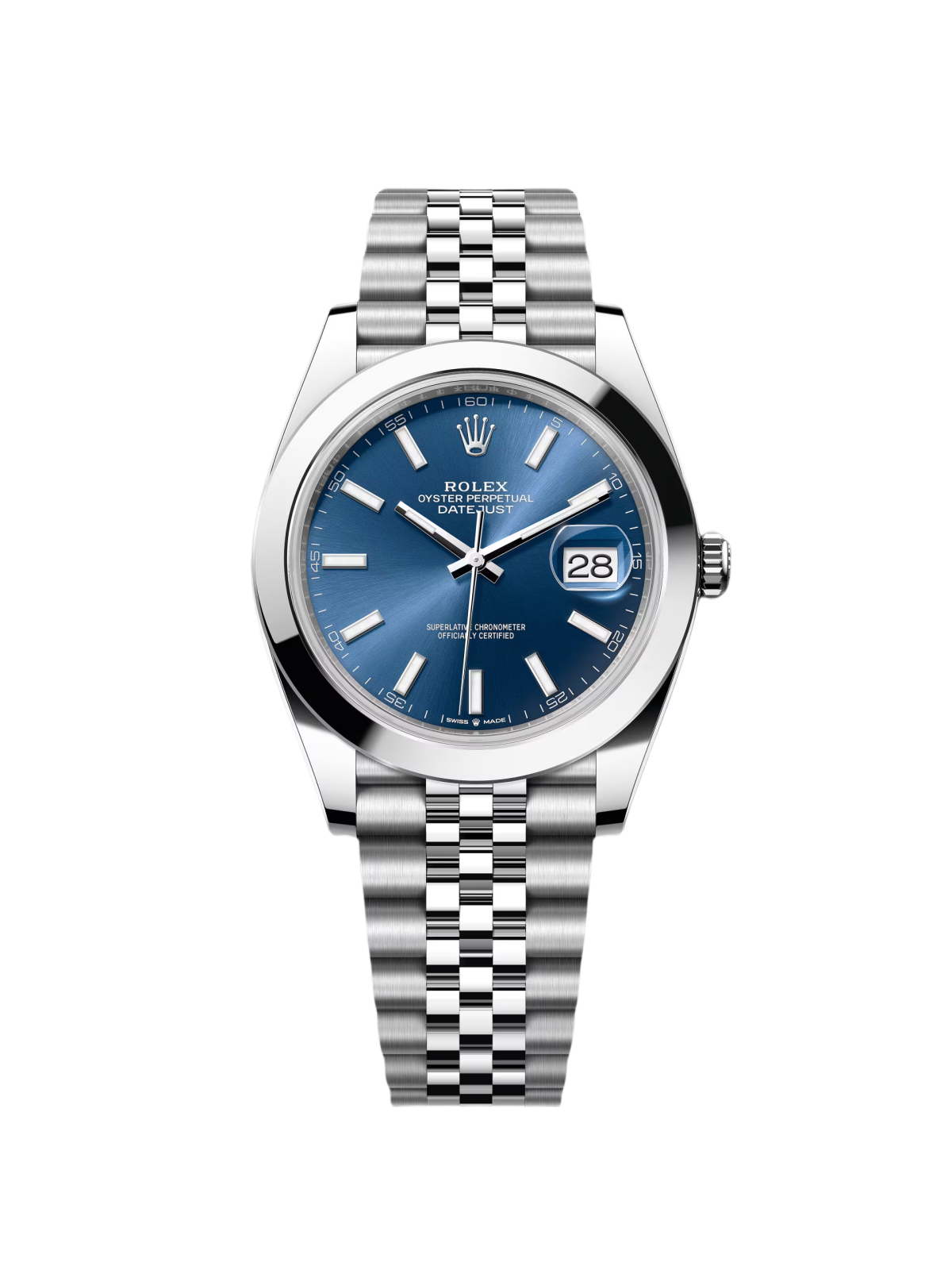 【Free Shipping】【Super Clone】RLX Datejust 41mm 126300 Blue Index Jubilee Stainless Steel Men’s Watch