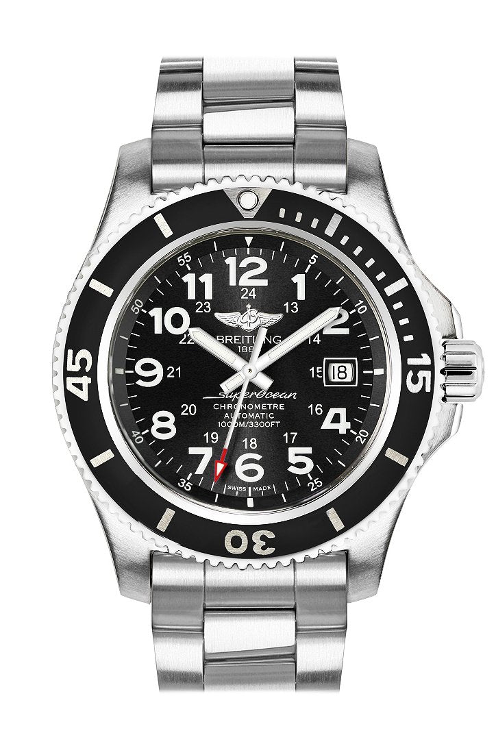 【Free Shipping】【Super Clone】Breitling Superocean II 44 Black Dial Steel Men's Watch A17392D7 B1A1