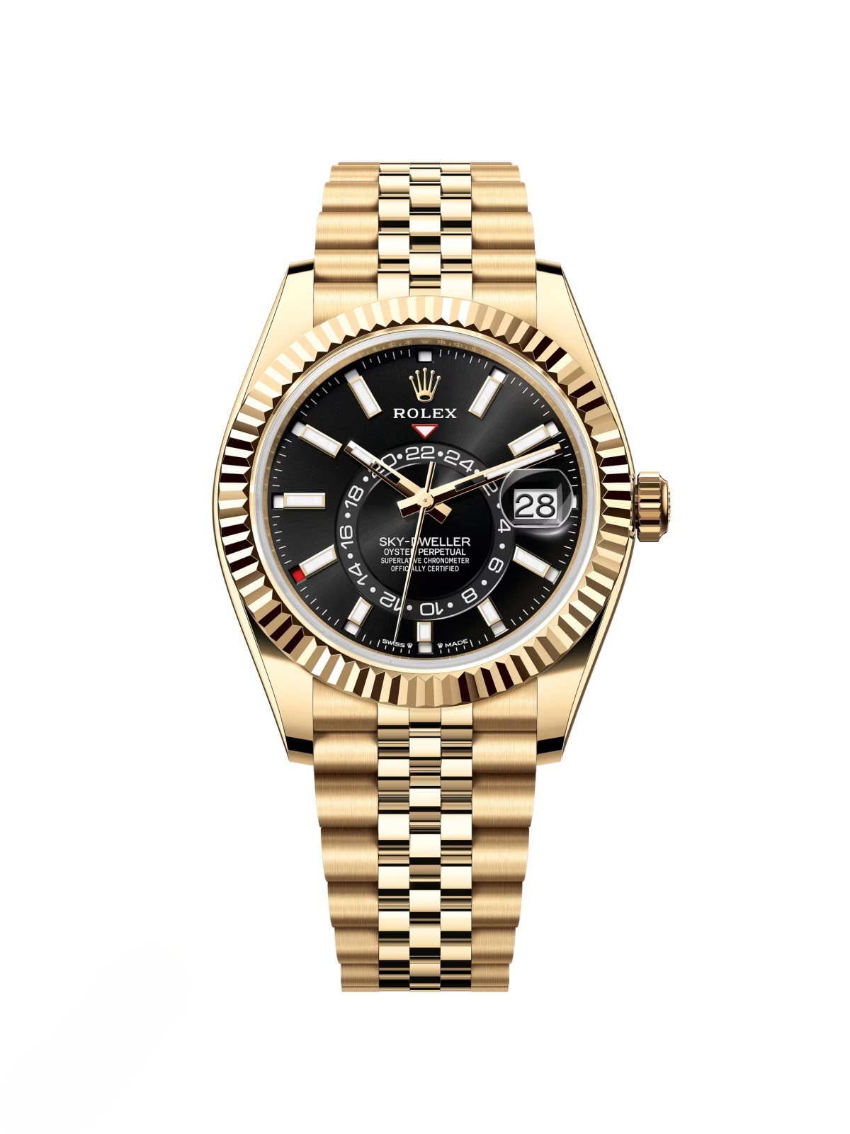 【Free Shipping】【Super Clone】RLX  Sky-Dweller 42mm 336938-0002/0005 Yellow Gold Black Dial Oyster