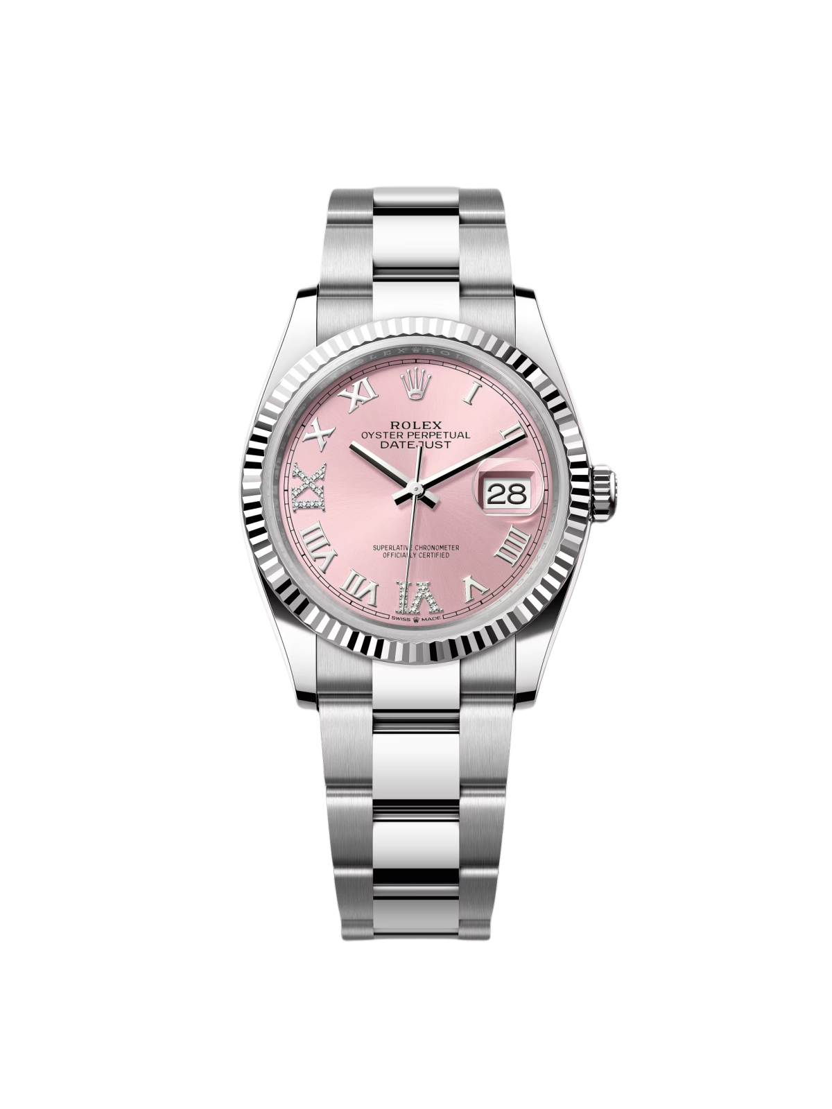 【Free Shipping】【Super Clone】RLX  Datejust 36mm 126234 Pink Roman Dial Oyster Stainless Steel