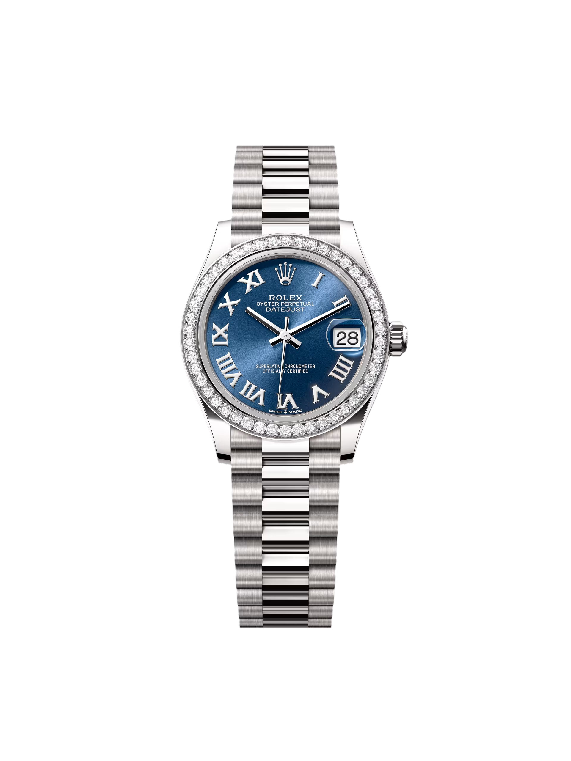 【Free Shipping】【Super Clone】RLX Datejust m278289RBR-0023 Bright Blue Dial White Gold President Watch