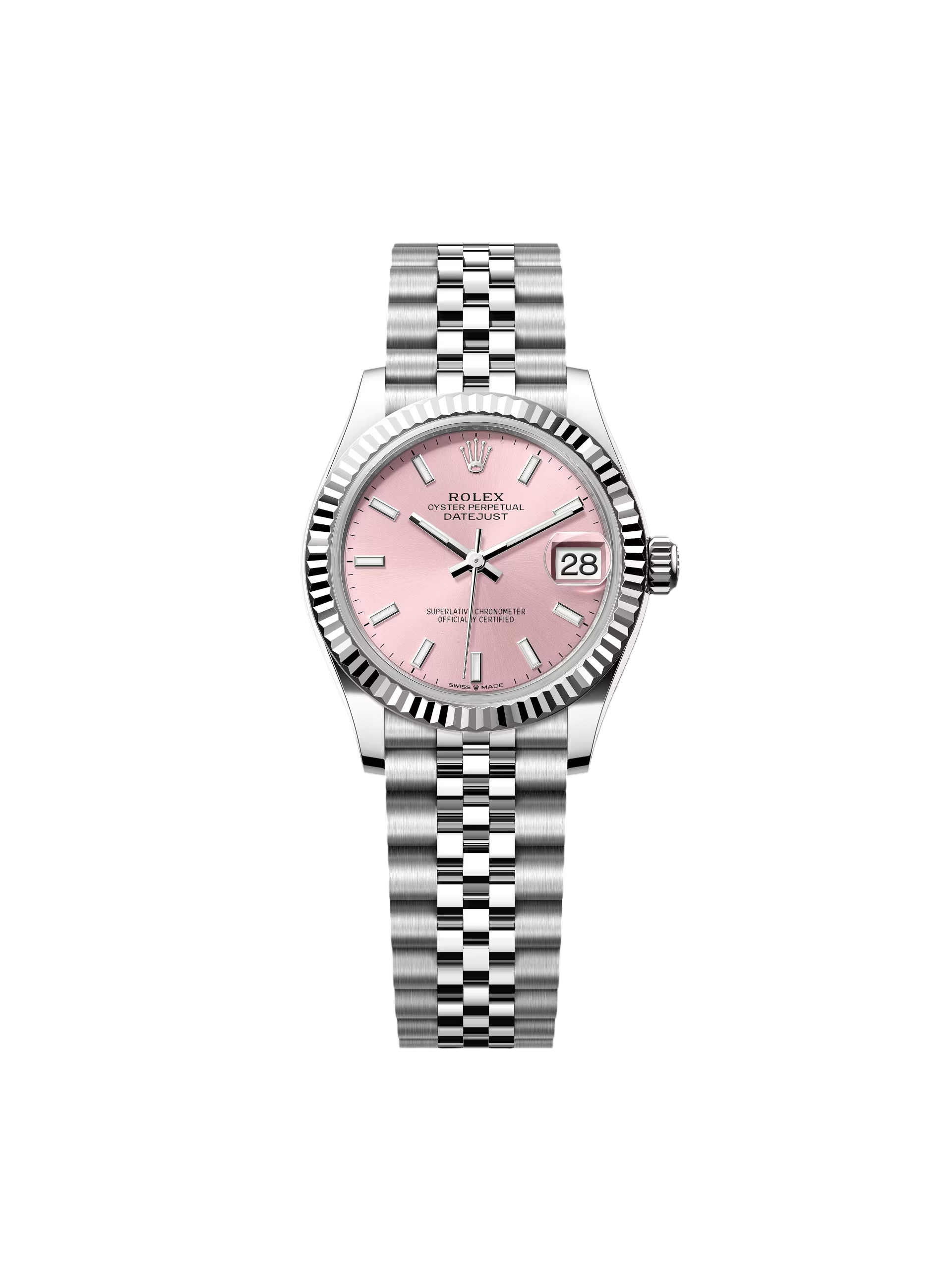 【Free Shipping】【Super Clone】RLX Datejust m278274-0013/0014 Pink Dial 31mm Fluted Bezel Oyster Bracelet