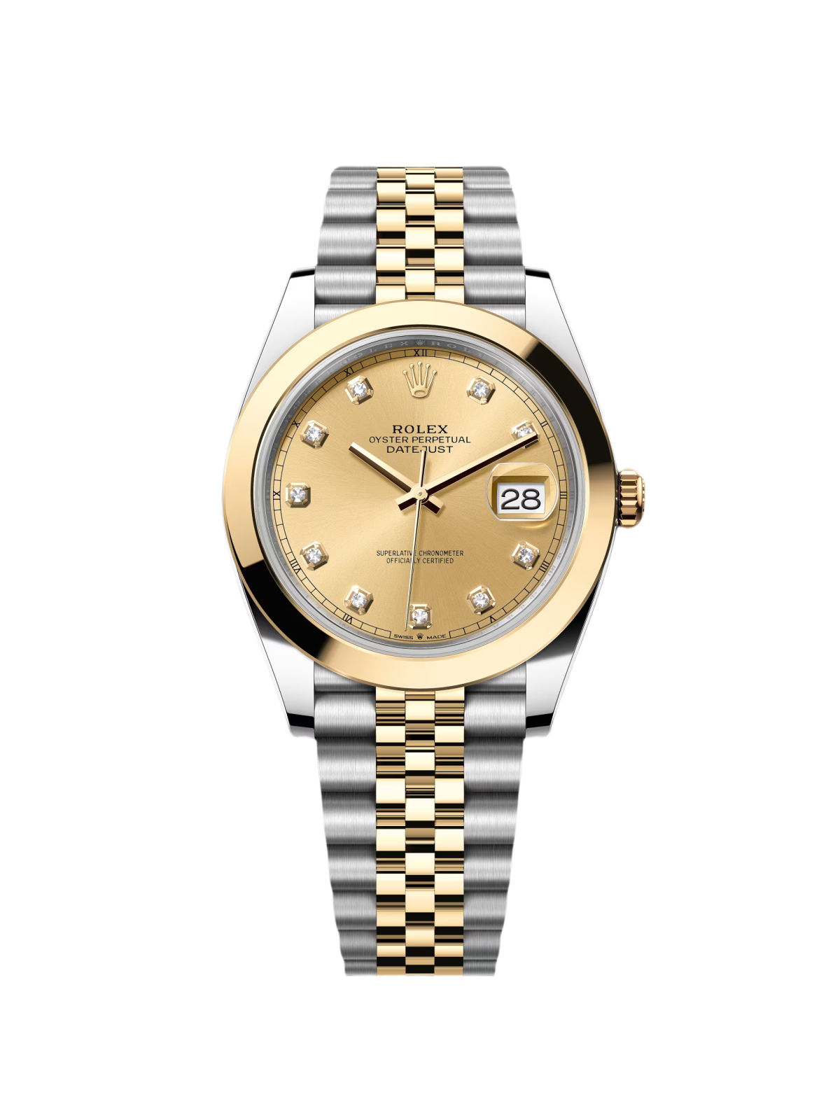 【Free Shipping】【Super Clone】RLX Datejust 41mm 126303 Champagne Diamond Jubilee Steel and Yellow Gold Mens Watch