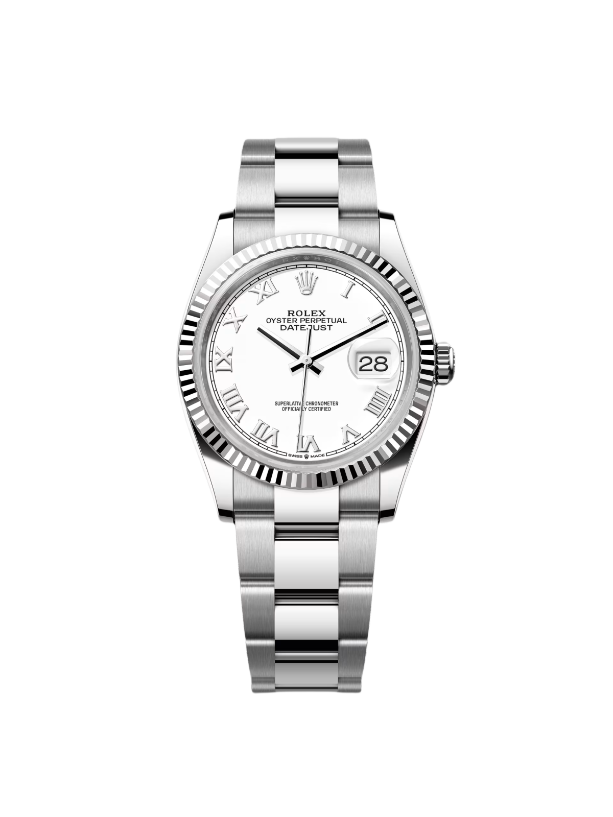 【Free Shipping】【Super Clone】RLX  Datejust 36mm 126234 White Roman Dial Oyster Stainless Steel Mens