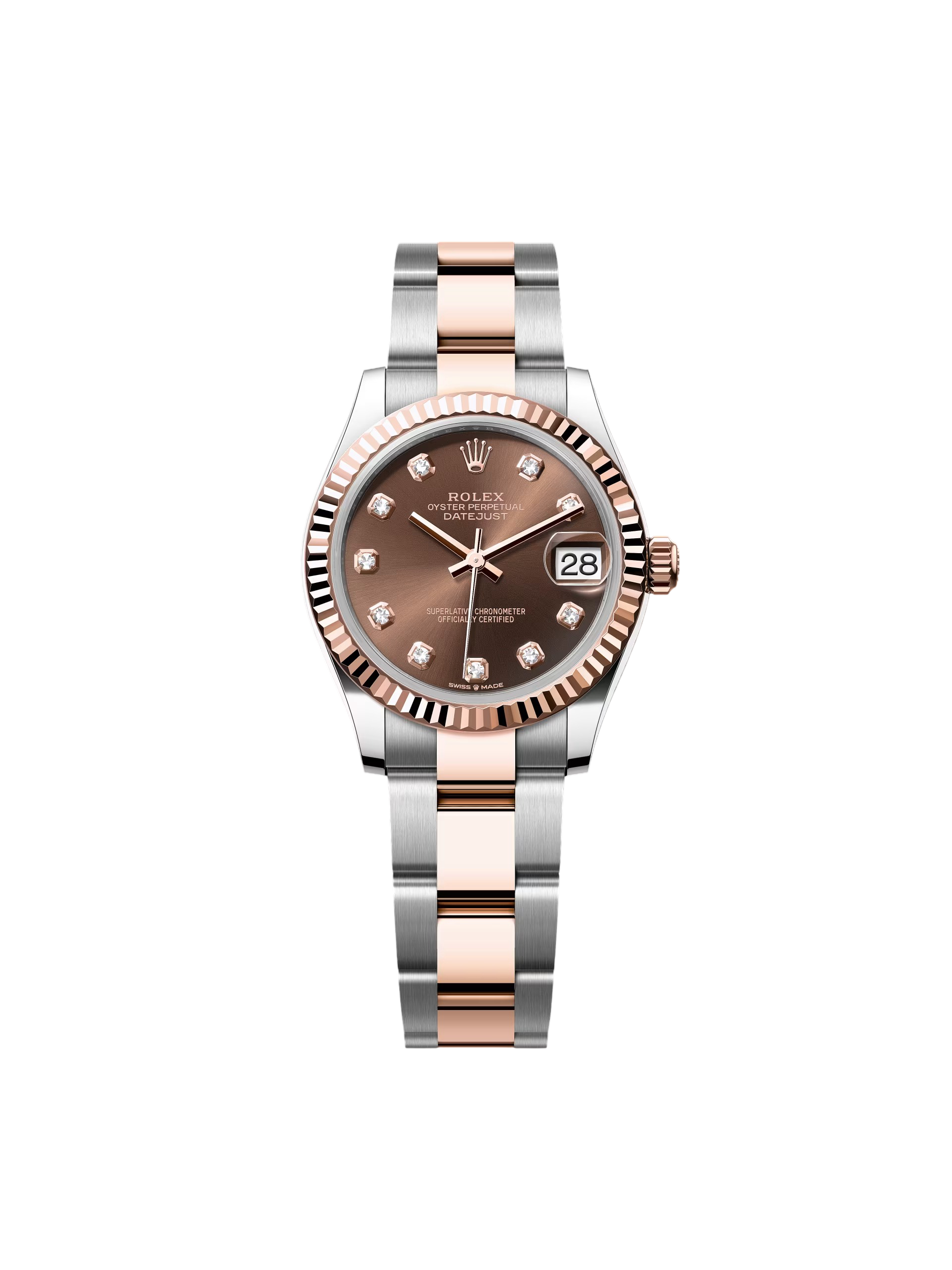 【Free Shipping】【Super Clone】RLX Datejust m278271-0027/0028 Chocolate 31mm Dial Oyster Bracelet Watch