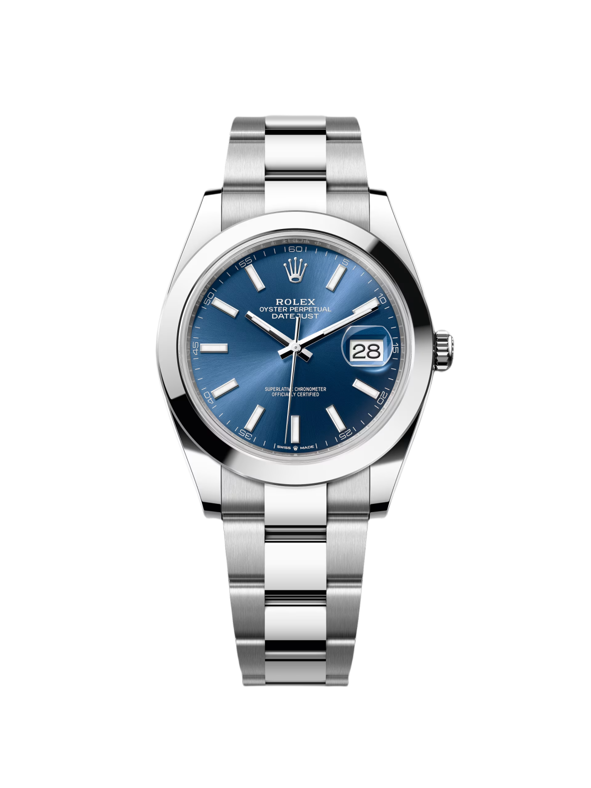 【Free Shipping】【Super Clone】RLX Datejust 41mm 126300 Blue Index Jubilee Stainless Steel Men’s Watch