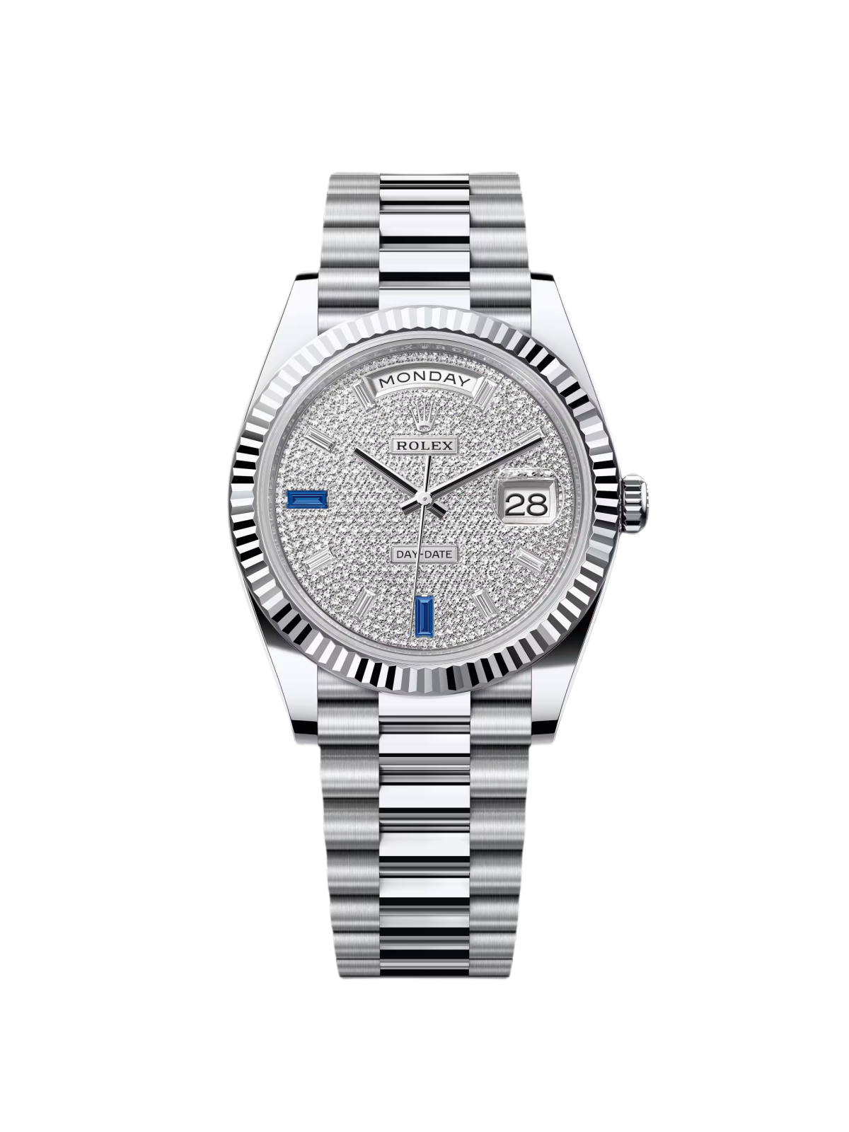 【Free Shipping】【Super Clone】RLX  Day-Date 228236-0009 Diamonds & Sapphires Dial