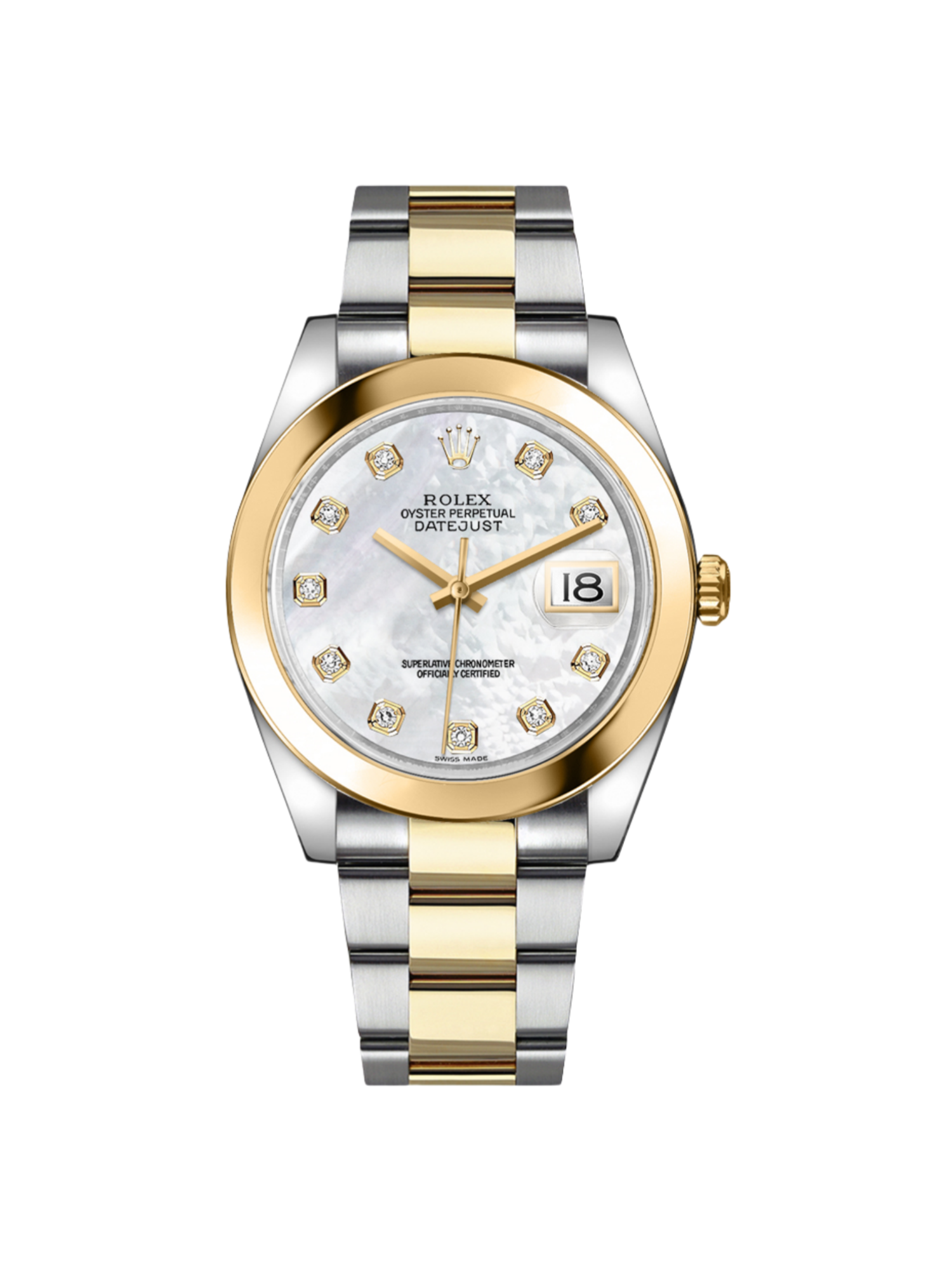 【Free Shipping】【Super Clone】RLX Datejust 41mm 126303 White MOP Diamond Jubilee Steel and Yellow Gold