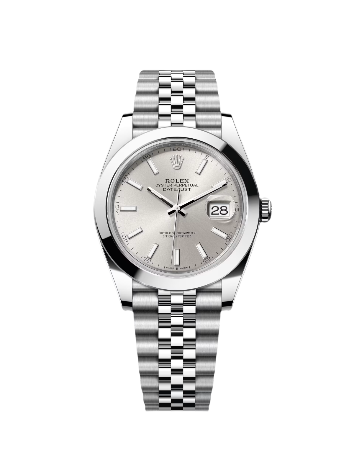 【Free Shipping】【Super Clone】RLX Datejust 41mm 126300 Silver Index Jubilee Stainless Steel Watch