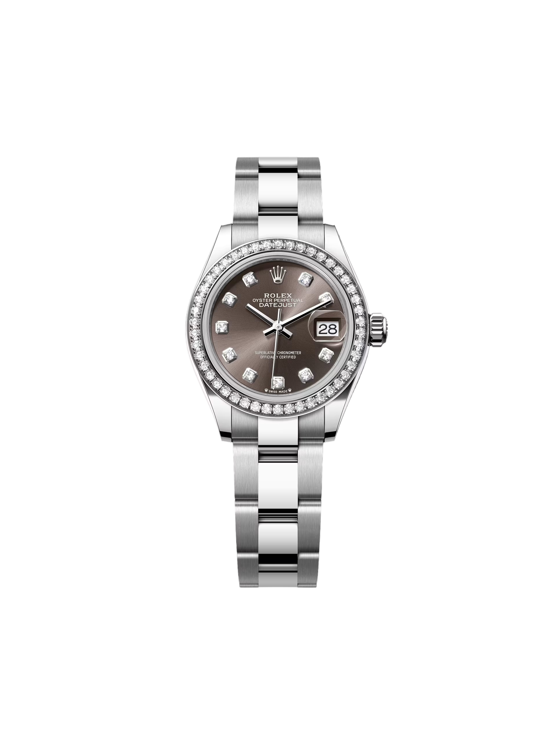 【Free Shipping】【Super Clone】RLX Lady-Datejust 28mm 279384RBR Dark Gray set with Diamonds