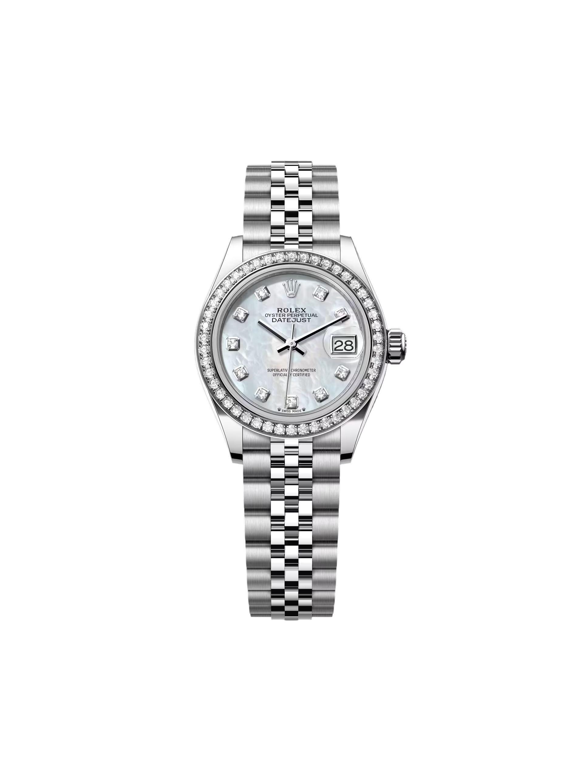 【Free Shipping】【Super Clone】RLX Lady-Datejust 28mm 279384RBR White Mother-of-Pearl Dial Oyster Bracelet