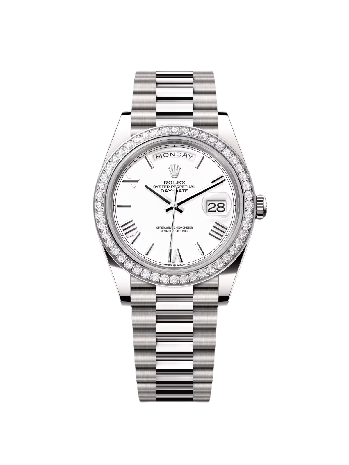 【Free Shipping】【Super Clone】RLX  Day-Date 40mm 228349RBR-0039 White Dial President Bracelet