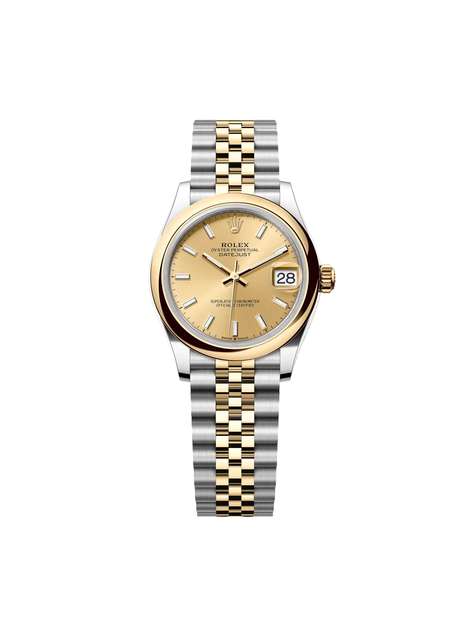 【Free Shipping】【Super Clone】RLX Datejust m278243-0013/0014  31mm Champagne Dial Yellow Rolesor Oyster Watch