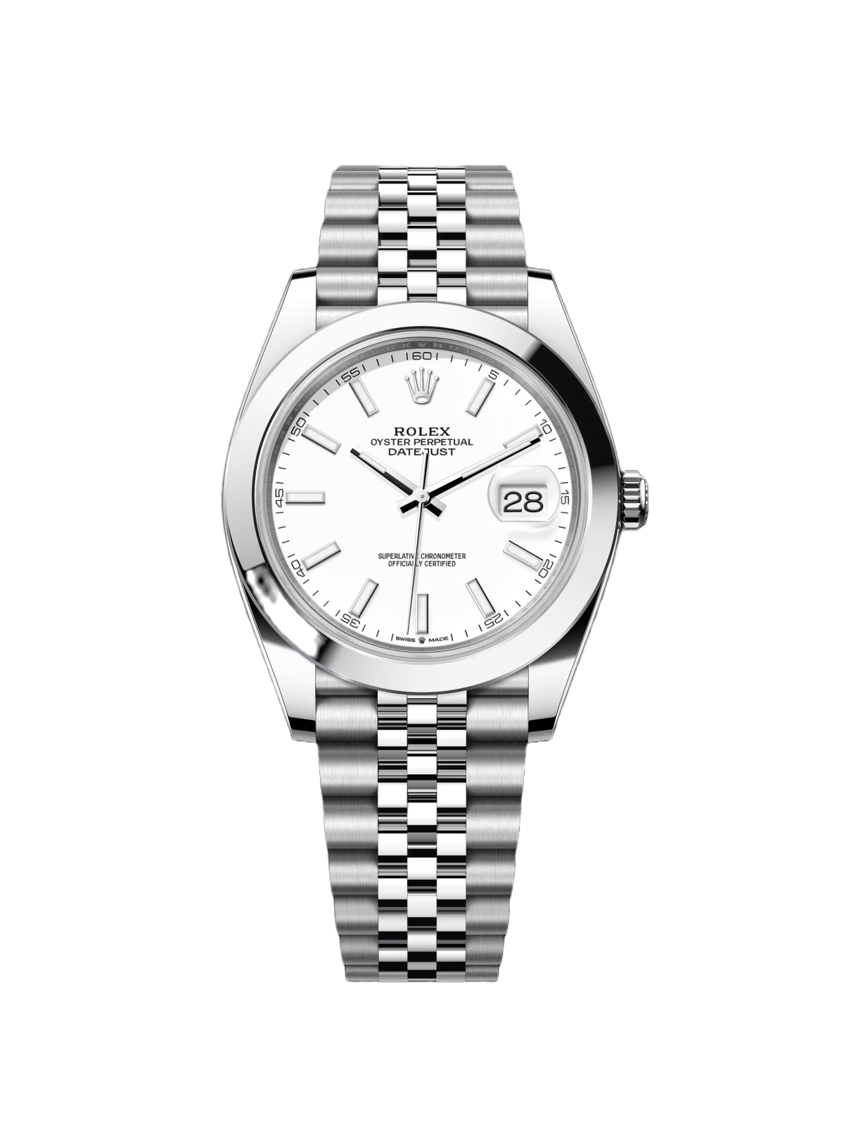 【Free Shipping】【Super Clone】RLX  Datejust 41mm 126300 White Index Oyster Stainless Steel Watch