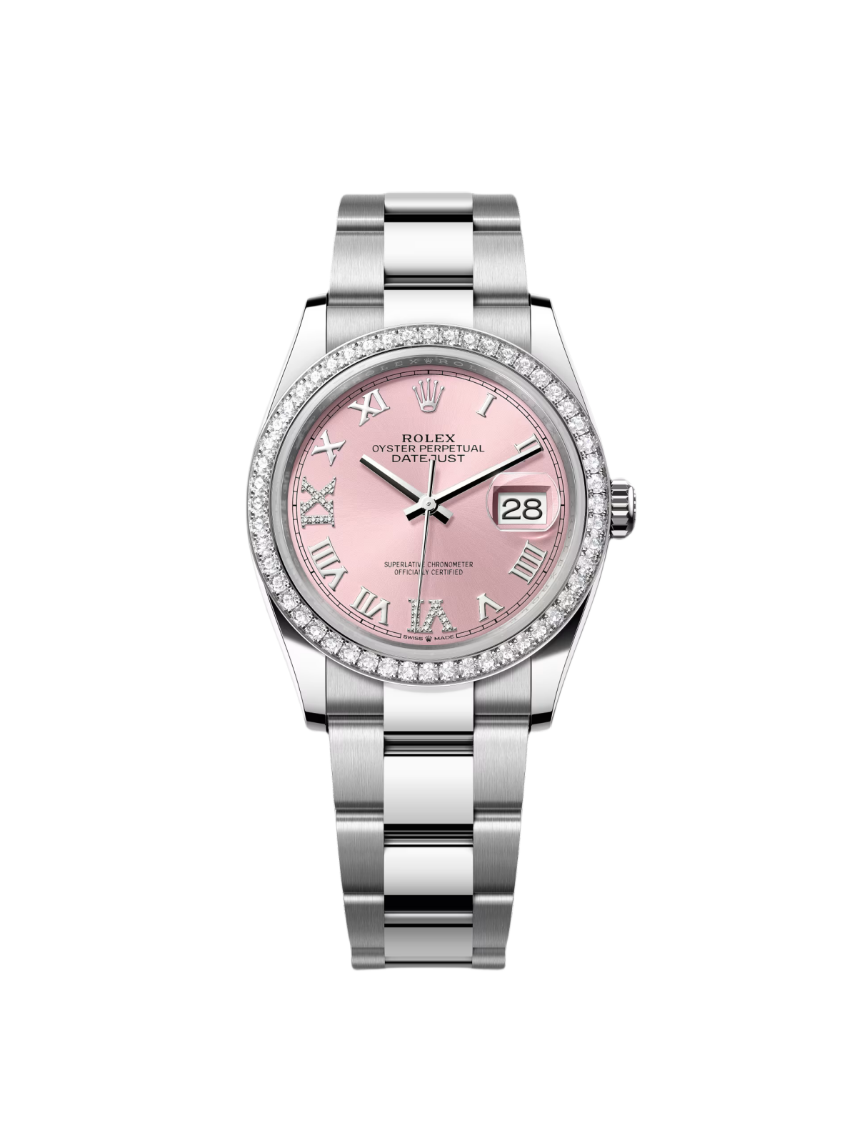 【Free Shipping】【Super Clone】RLX  Datejust 36mm 126284 Pink Dial Jubilee Bracelet