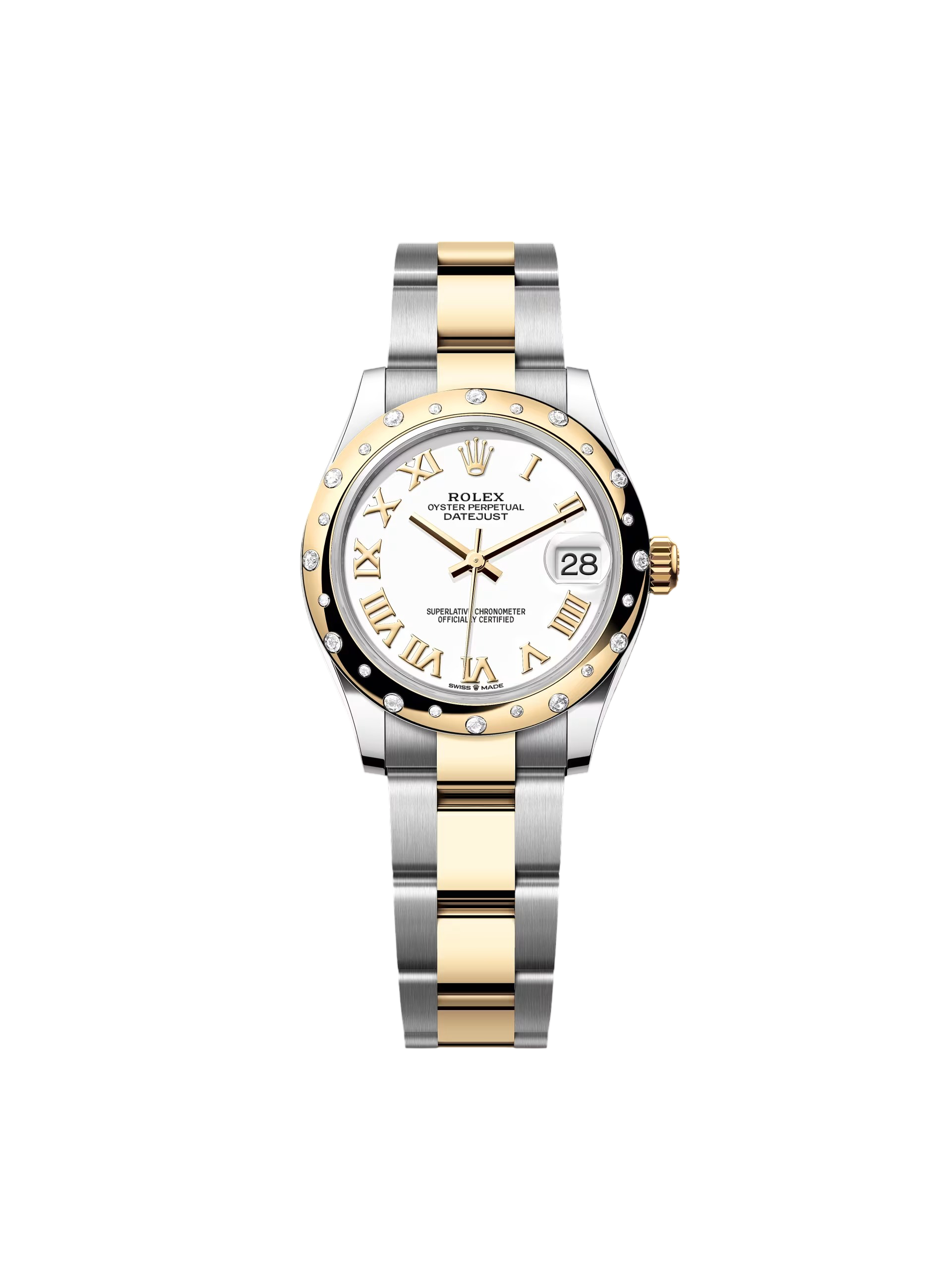 【Free Shipping】【Super Clone】RLX Datejust m278343-0001/0002 White Dial Yellow Rolesor Oyster Watch