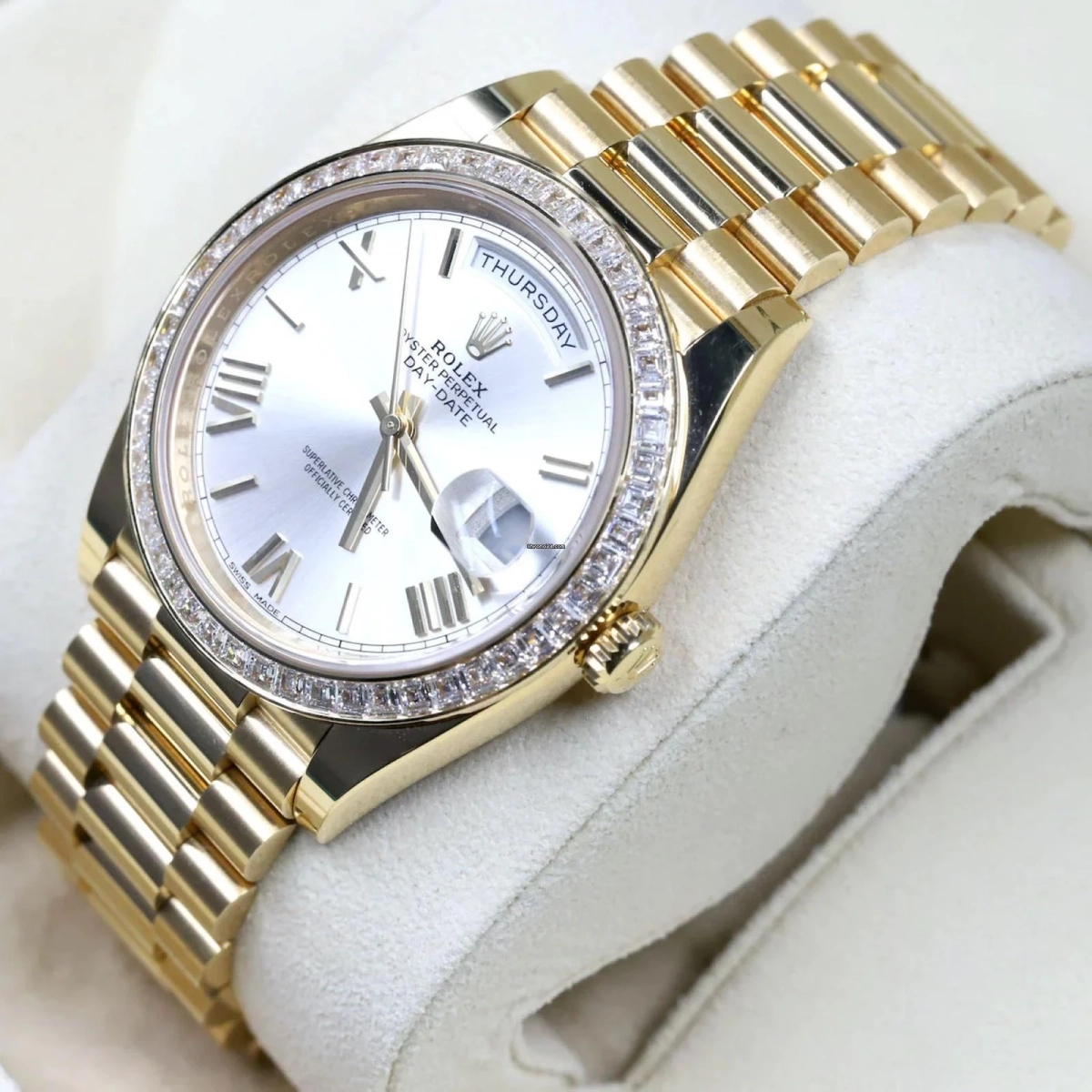 【Free Shipping】【Super Clone】RLX Day-Date 40mm 228398TBR-0006 Silver Dial President Watch