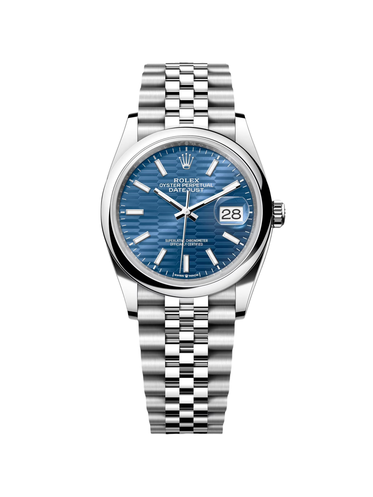 【Free Shipping】【Super Clone】RLX  Datejust 36mm 126200 Oyster Perpetual Blue Fluted Motif Dial Jubilee Stainless Steel