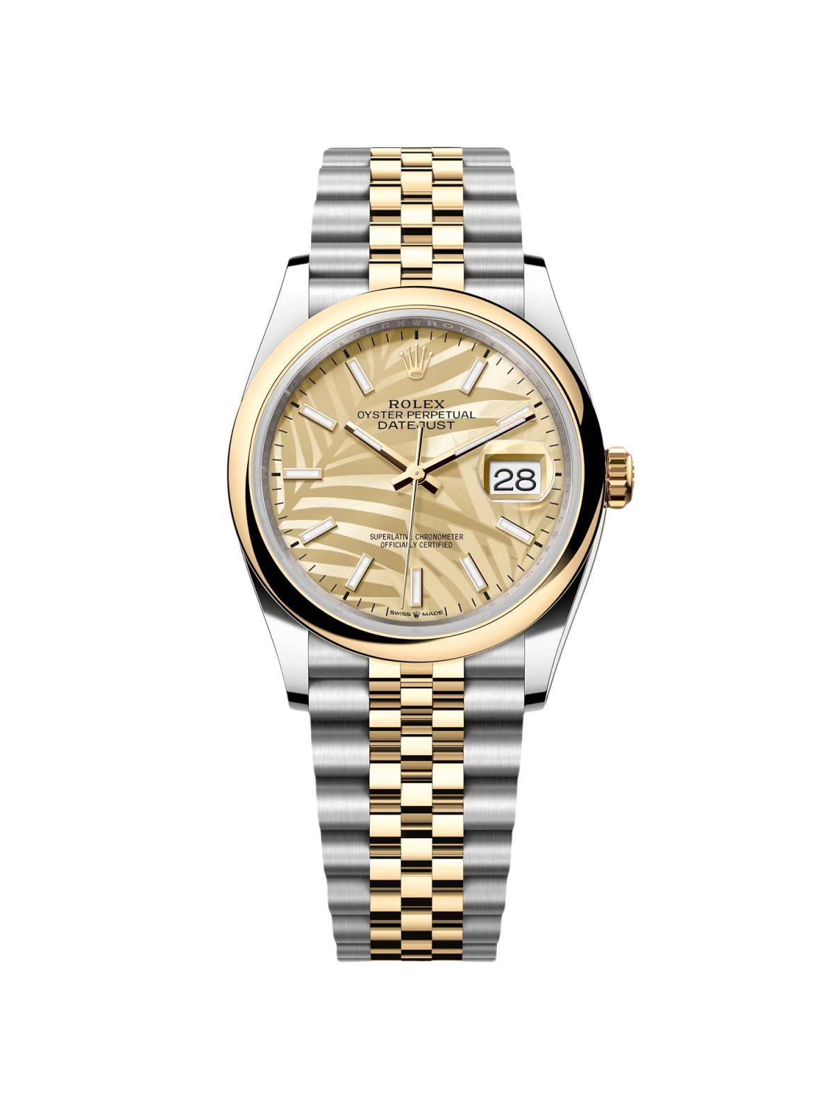 【Free Shipping】【Super Clone】RLX  Datejust 36mm 126203 Golden Dial Domed Bezel Oyster Bracelet