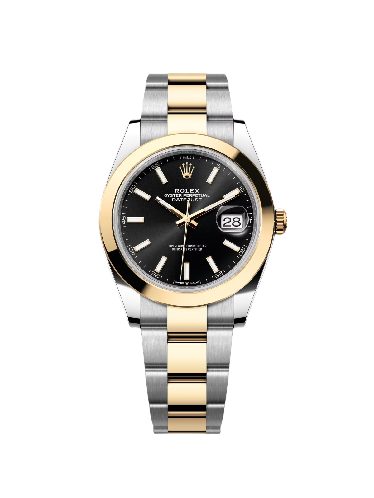 【Free Shipping】【Super Clone】RLX Datejust 41mm 126303 Black Index Jubilee 41mm Steel and Yellow Gold Mens Watch
