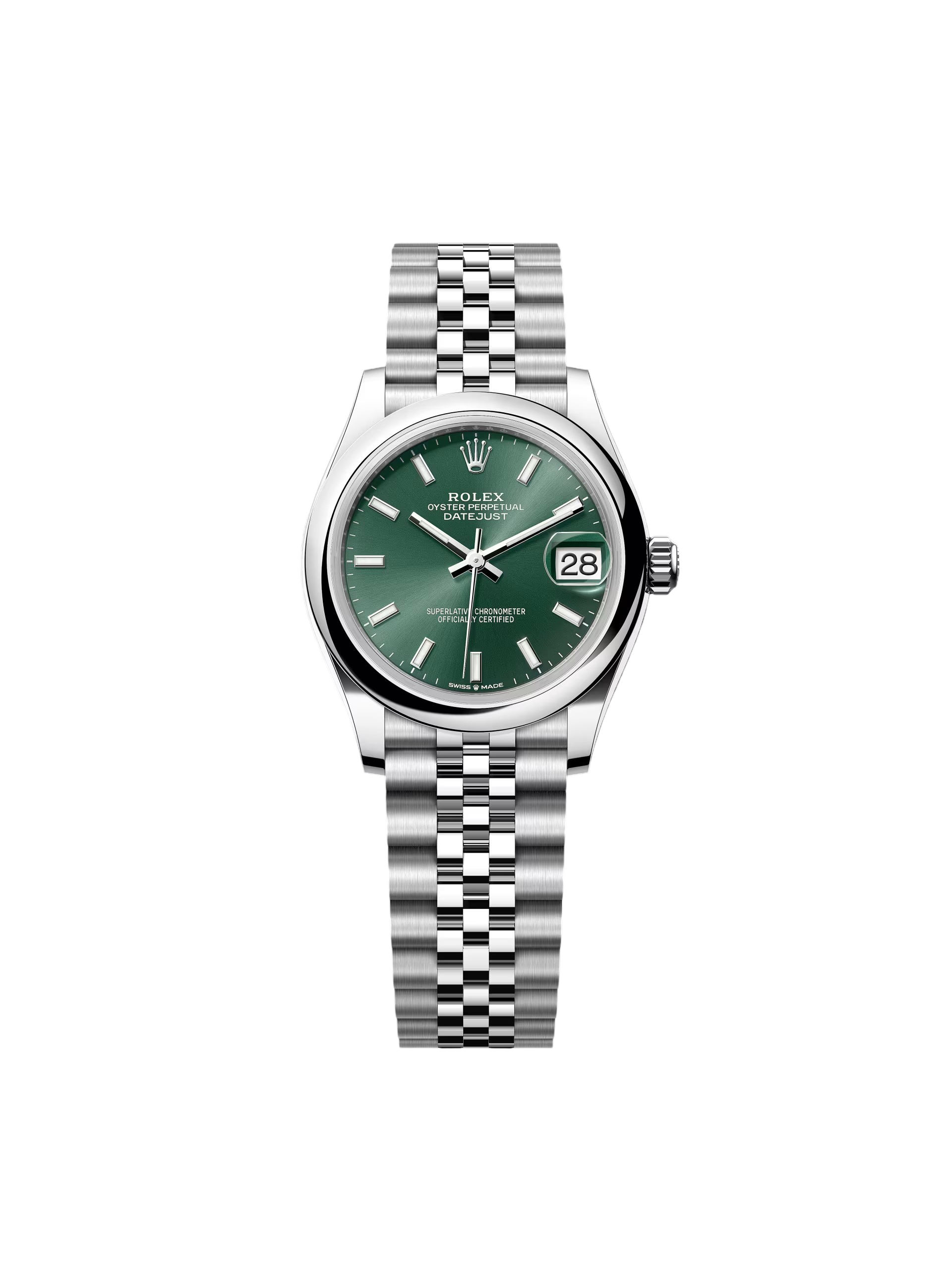 【Free Shipping】【Super Clone】RLX Datejust m278240-0011/0012 31mm Green Stick Domed Bezel Oyster Oystersteel