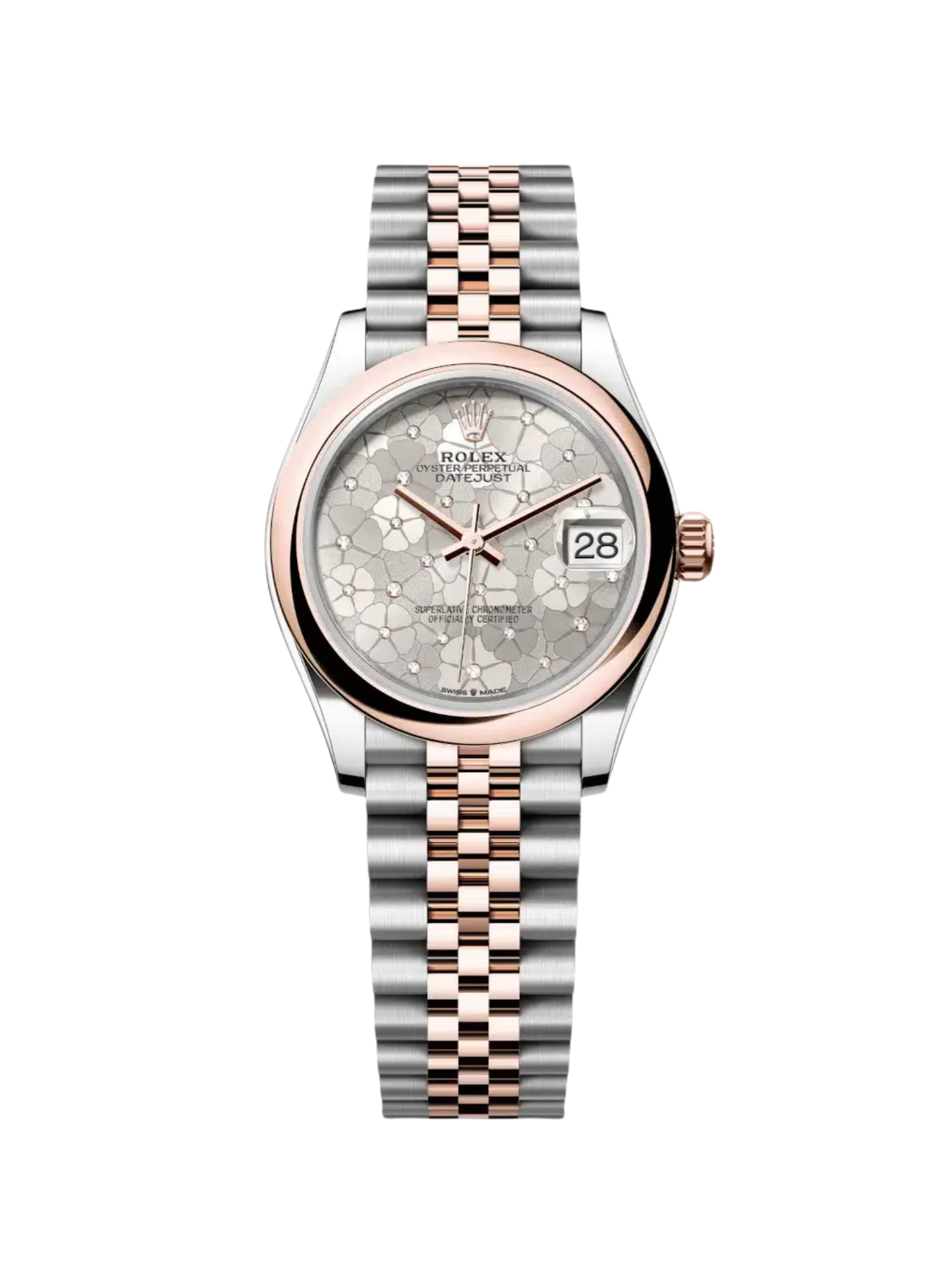 【Free Shipping】【Super Clone】RLX Datejust m278241-0031/0032 31mm  Silver Floral Motif Dial Oyster Bracelet Watch