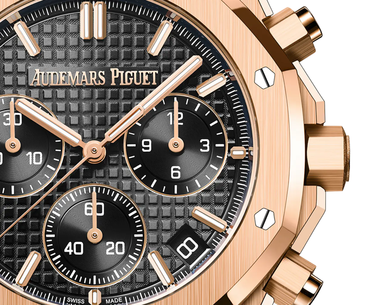 【Free Shipping】【Super Clone】A&P ROYAL OAK Pink Gold Black Dial CHRONOGRAPH 41mm