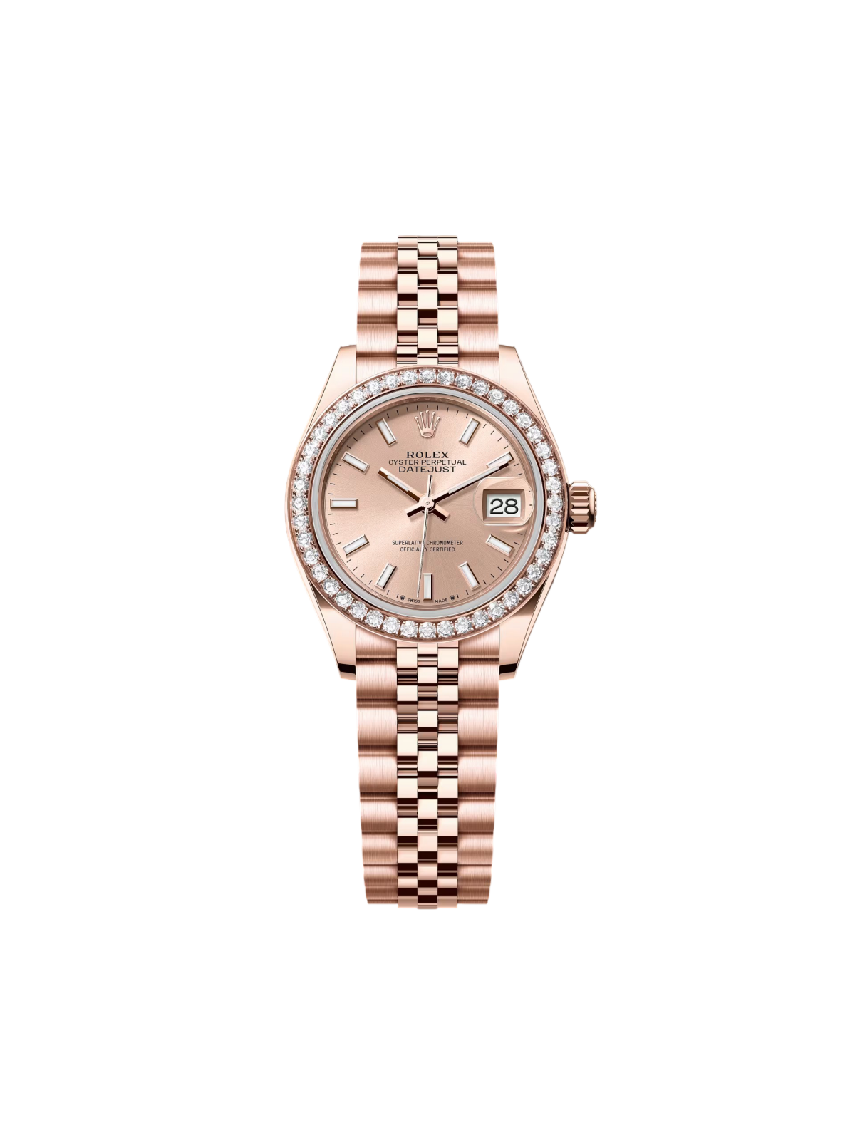 【Free Shipping】【Super Clone】RLX  Lady-Datejust 28mm 279135RBR Rose Dial Jubilee Bracelet