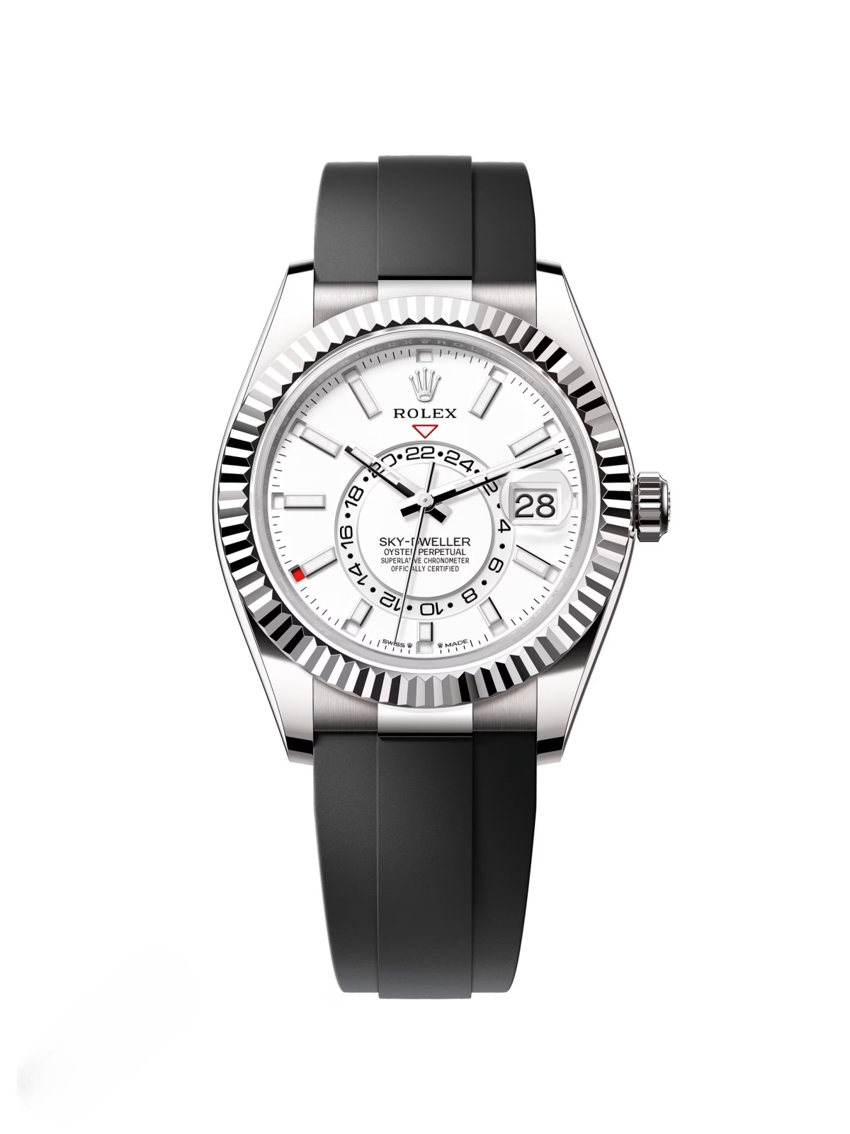 【Free Shipping】【Super Clone】RLX Sky-Dweller 42mm White Gold White Dial Oysterflex - 336239