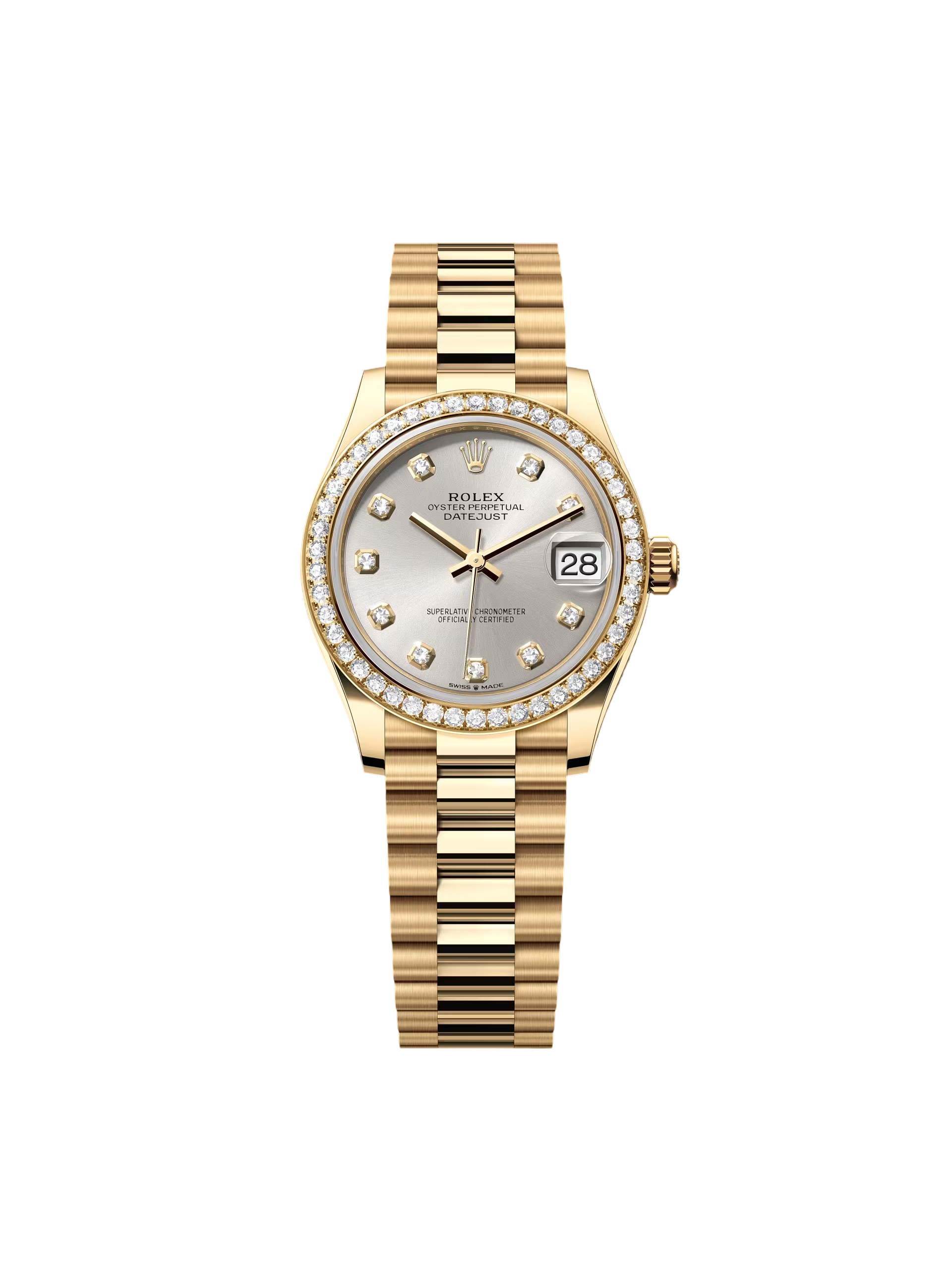 【Free Shipping】【Super Clone】RLX Datejust m278288RBR-0028 Silver 31mm Dial President Bracelet Watch