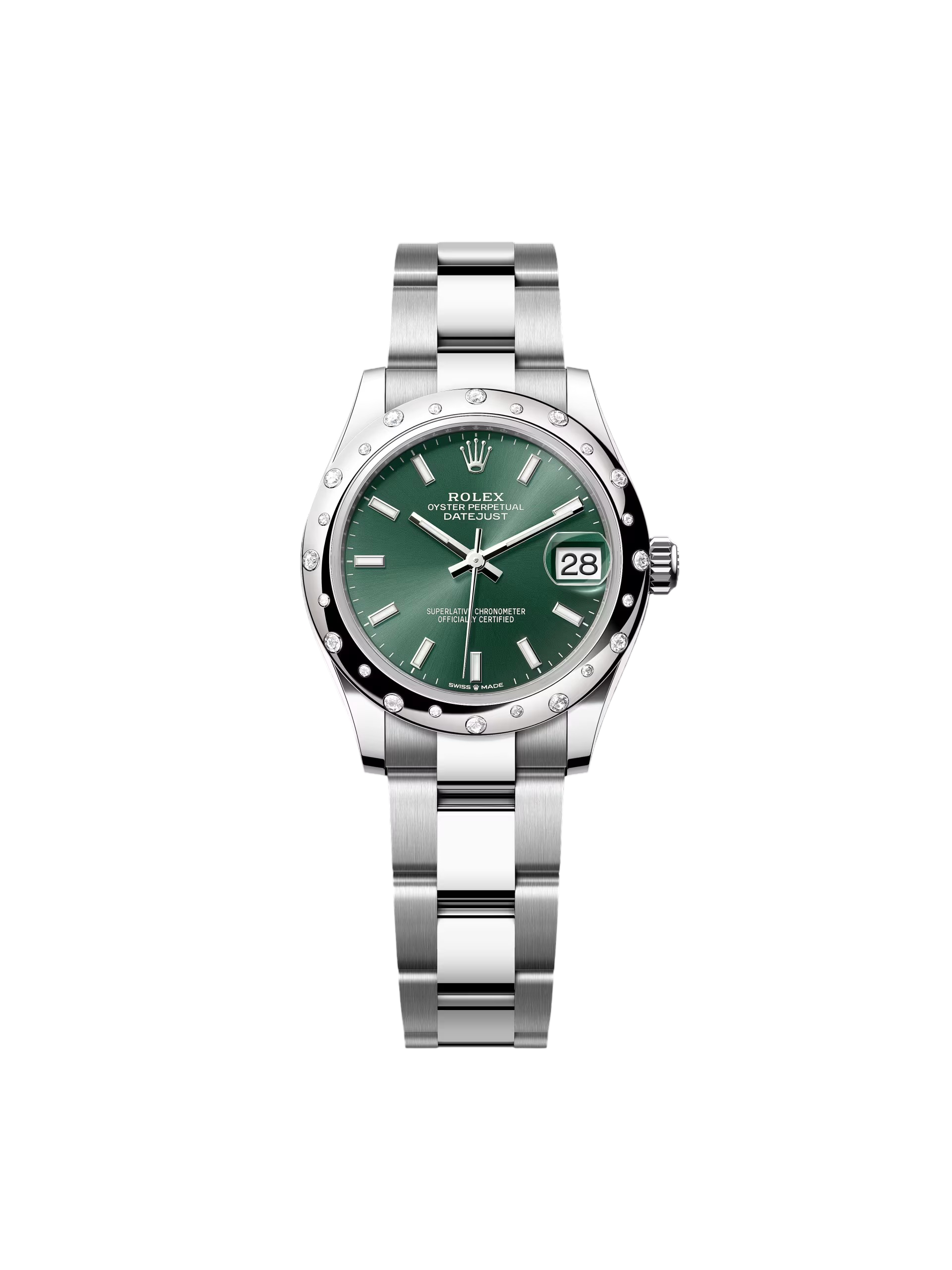 【Free Shipping】【Super Clone】RLX Datejust m278344-0019/0020 Mint Green Dial 31mm Domed Diamond Oyster Watch