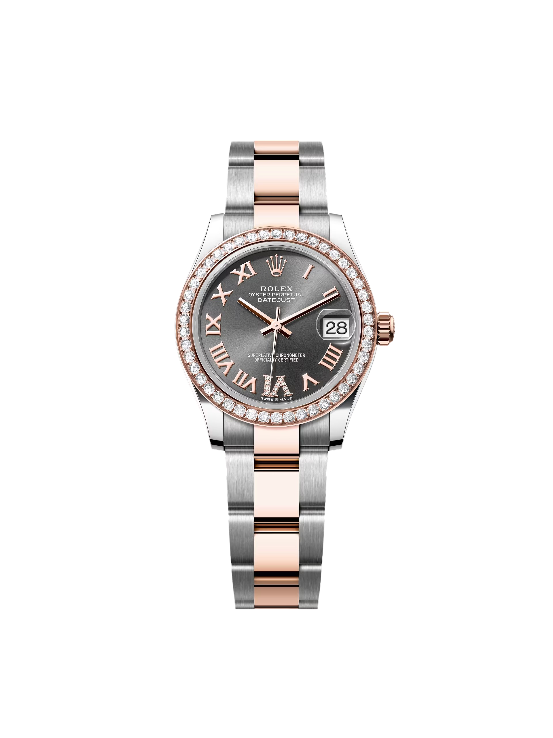 【Free Shipping】【Super Clone】RLX Datejust m278381-0029/0030 Slate Roman Diamond Dial Diamond-Set Bezel 31mm