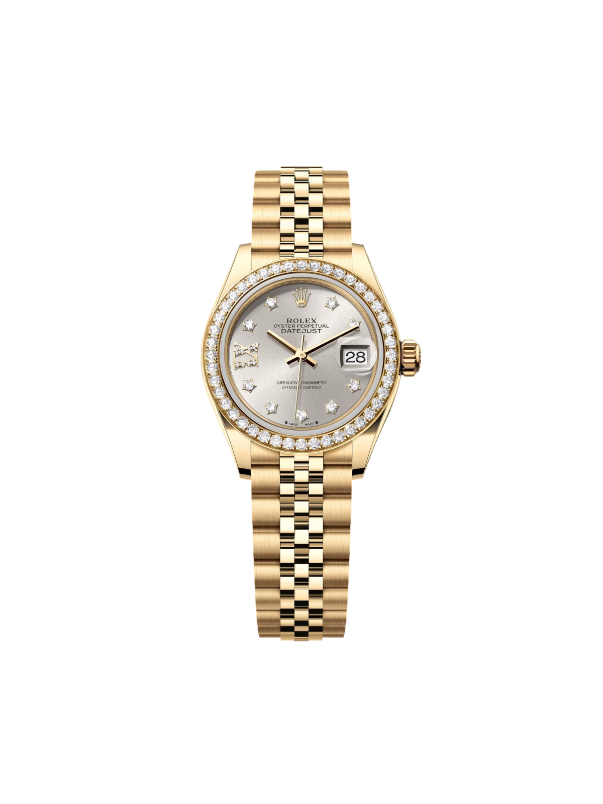 【Free Shipping】【Super Clone】RLX Lady-Datejust 28mm 279138RBR Silver Dial President Bracelet Watch