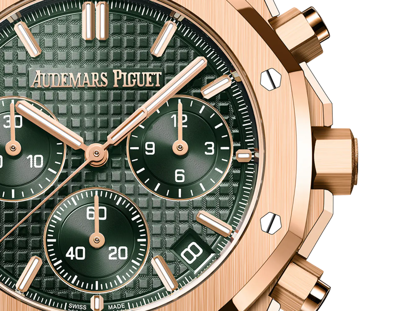 【Free Shipping】【Super Clone】A&P ROYAL OAK Pink Gold Khaki Green Dial CHRONOGRAPH 41mm